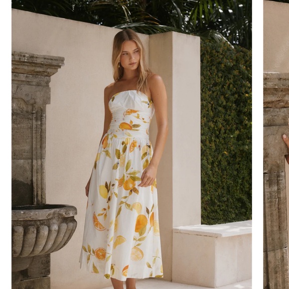 Fortunate One Golden Glow Maxi Dress Citrus Print - Picture 7 of 11